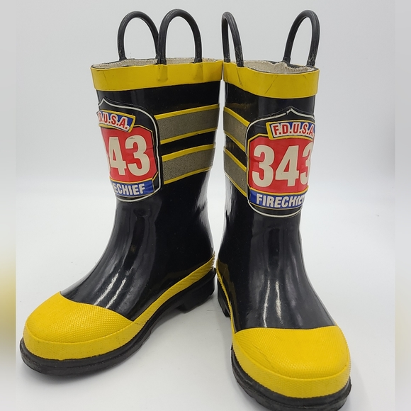 Western Chief Black and Yellow Kids Boots - Picture 4 of 6